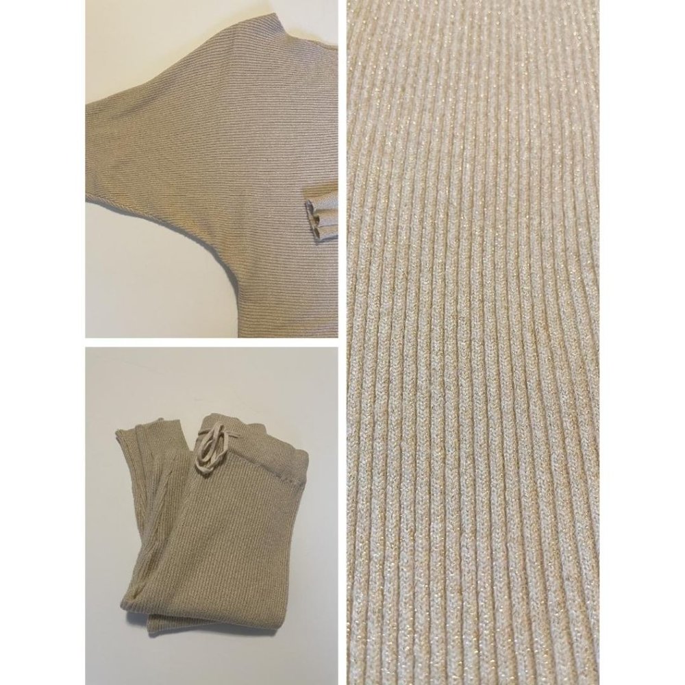 NWT - Two-Piece Knit Leggings Set Cream) - Picture 6 of 6